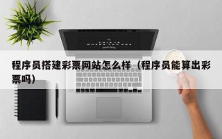 榆林程序员搭建彩票网站怎么样（程序员能算出彩票吗）